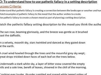 Pathetic fallacy - setting descriptions