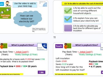 Cost of Electricity KS3 Science