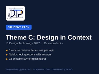 IB Design Technology 2027: Theme C Revision Pack