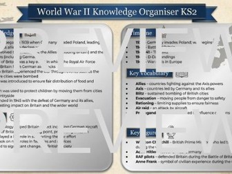 History Knowledge Organiser: World War II (KS2)