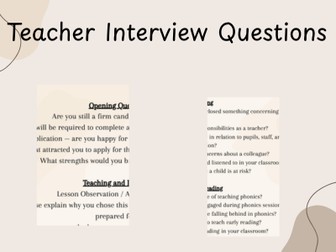 Teacher Interview Questions