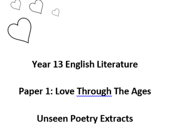 Unseen Poetry Comparison Anthology