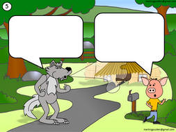 The Three Little Pigs - Speech Bubbles - Editable - Traditional Tales