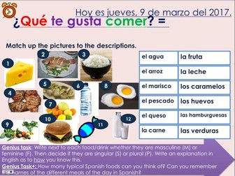 KS3 Spanish - ¿Qué te gusta comer? / What do you like to eat?