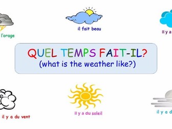 UPDATED -  Quel temps fait-il? What is the weather like? A folder of French resources for KS2/3