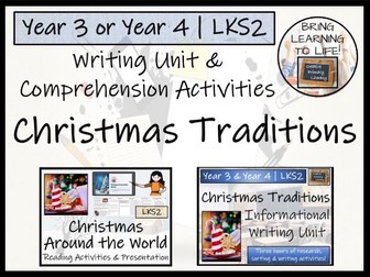 Christmas Around the World Reading Comprehension & Writing Bundle | Year 3 or Year 4