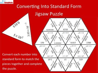 Converting Into Standard Form Tarsia Jigsaw Puzzle