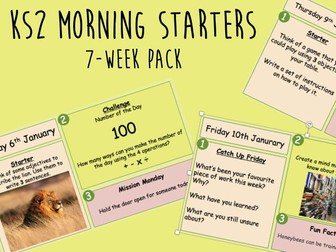 KS2 Morning Starters - 7 Week Pack