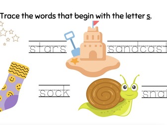 Full Alphabet Tracing and Writing Practice. 26 Sheets with Pictures - Printable Learning Resource