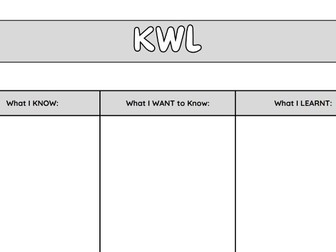 KWL Chart – simple graphic organiser