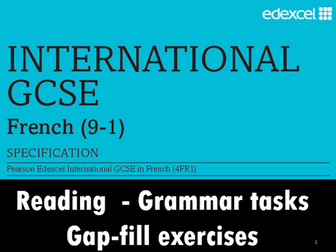IGCSE French  SELF STUDY BOOKLET   for Edexcel (gap fill questions)