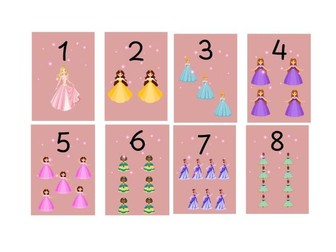Princess Number Cards to 20