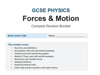 Force and Motion revision booklet