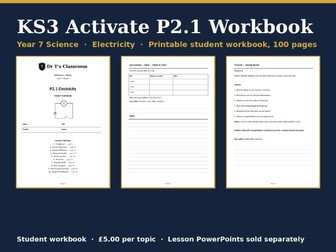 KS3 Activate P2.1 Electricity Student Workbook