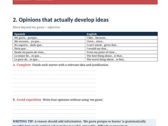 Spanish Writing Toolkit