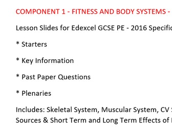 COMPONENT 1 - FITNESS AND BODY SYSTEMS - TOPIC 1 - Applied Anatomy and Physiology