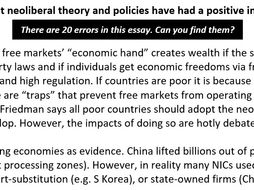Thesis Example For Compare And Contrast Essay Neoliberalismmodelessaytaskwithdeliberateerrorsdoc Health Education Essay also Bullying Essay Thesis Neoliberalism Model Essay Task By Addowns Teaching Resources Tes Making A Thesis Statement For An Essay