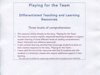 Playing for the Team : Three levels of reading comprehension