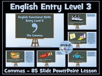 Functional Skills English - Entry Level 3 - Punctuation -  Using Commas