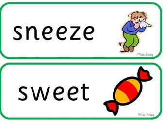 'ee' word cards - Phase 3 Phonics