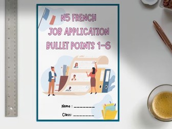 N5 French Job application Writing booklet