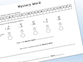 Mystery Word: Find one word, write one sentence.