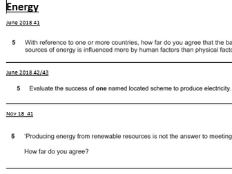 Paper 4 exam questions categorised Cambridge International A level