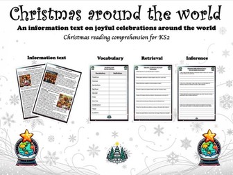 Christmas information text comprehension pack for KS2