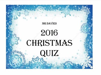 2016 Christmas Qwizdom Quiz - With picture round worksheet