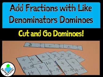 Add Fractions with Like Denominators Dominoes