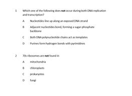 Protein Synthesis Questions with ANSWERS | Teaching Resources