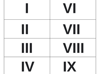 Roman Numerals (year 1)
