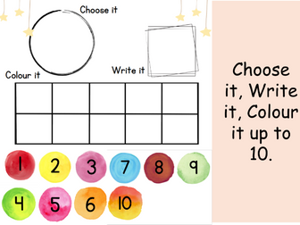 Choose it, Write it, Colour it (numbers to 10)