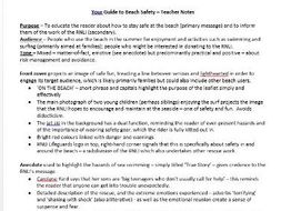 Your Guide to Beach Safety - Detailed Notes for Teachers or Students