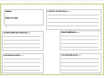 I wish my teacher knew....