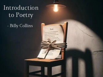 Introduction to Poetry - Billy Collins - Worksheets / Creative Writing + More