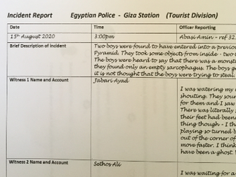 Example Recount Text - Police Report