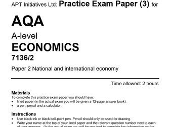 apt4 AQA A-level Economics: Practice Mock Exam Paper 2 on National & International Economy (3 of 4)