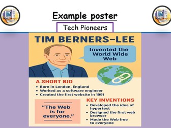 KS3 Computer Science Cover Lesson – Tech Pioneers Research Poster (No Prep)