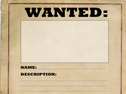 Wanted Poster - Character description | Teaching Resources