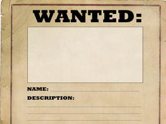 Wanted Poster - Character description