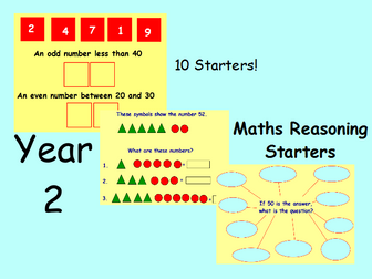 Year 2 maths reasoning starters