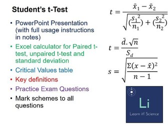 Using Student's t-Test lesson