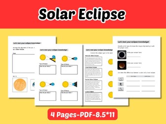 Solar Eclipse Activities Worksheet