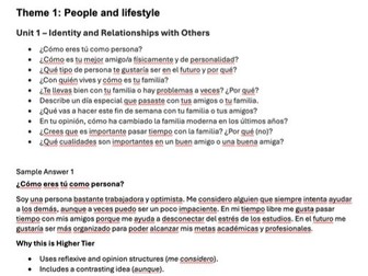 AQA GCSE Spanish (2026) HIGHER Speaking Practice Booklet