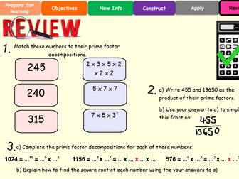 Uses of prime factor trees