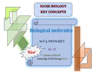 Biological molecules : IGCSE WS & answers