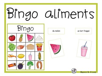 Bingo des aliments  (Food Bingo)
