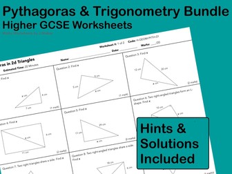 GCSE Maths: Pythagoras & Trigonometry Bundle - Higher Tier