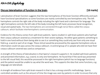 Biopsychology Essays - AQA A-Level Psychology